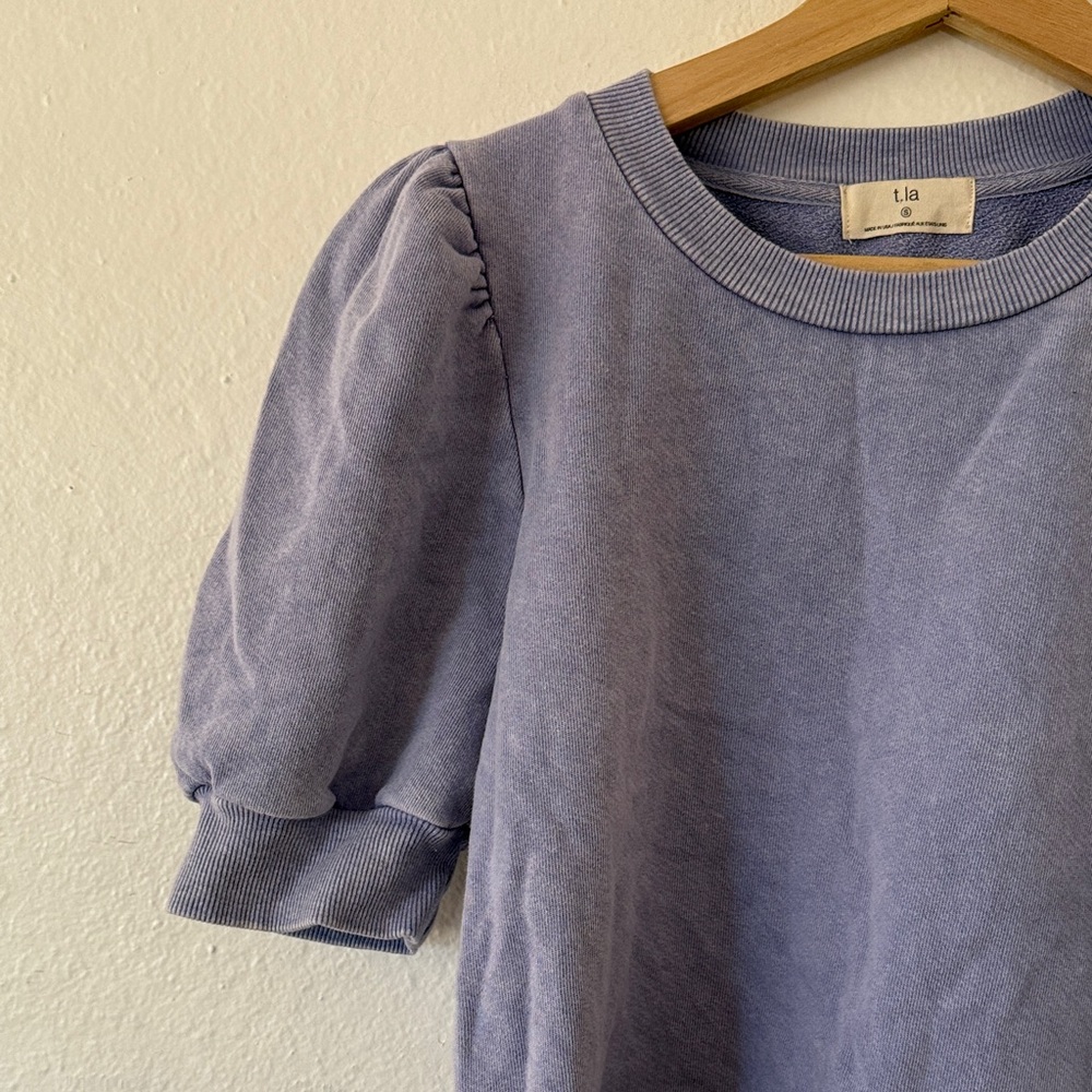 T.La Lavender Puff Sleeve Tee Sz S - Picture 4 of 6